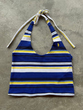 Load image into Gallery viewer, Ralph Laurent Polo Reworked Scoop Neck Top Blue/ Yellow

