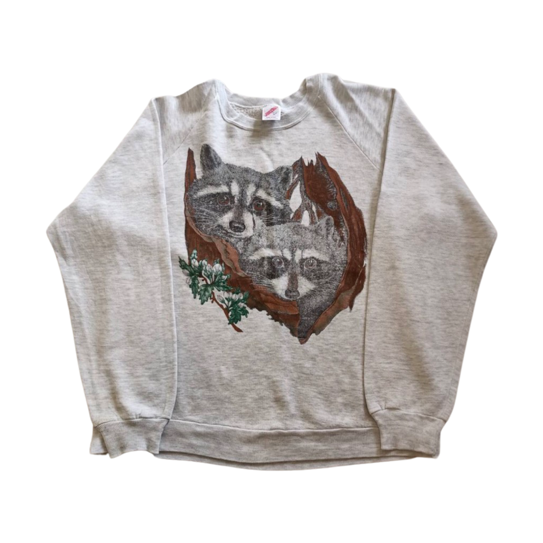 Raccoon Graphic Print Sweater