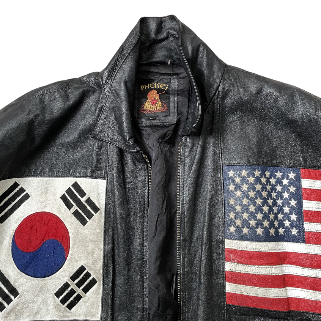 Phase3 Flag Leather Jacket – Wet Dreams Studio