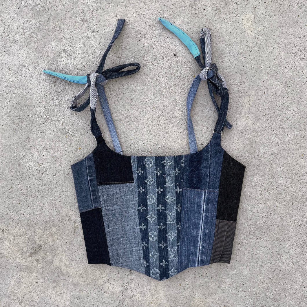 LV REWORKED PATCHWORK CORSET