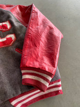 Load image into Gallery viewer, Varsity Jacket Letterman Red &amp; Grey Wool/Leather
